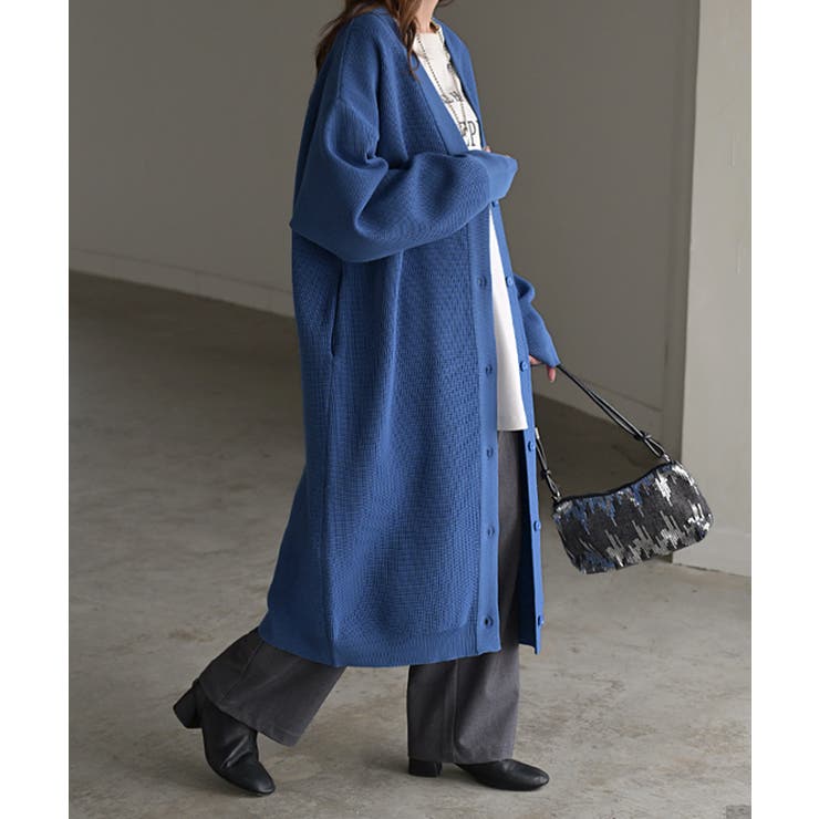 ブルー | ニット スポンジニット カーディガン | HUG.U