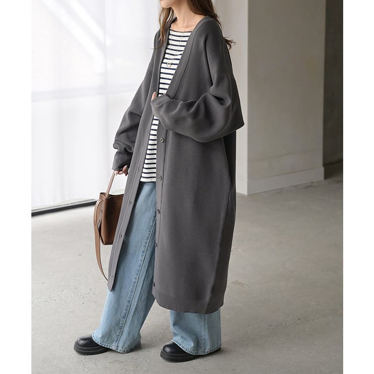 アースグレー | ニット スポンジニット カーディガン | HUG.U