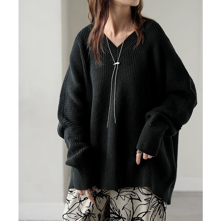 ブラック | ニット ロング レディース | HUG.U