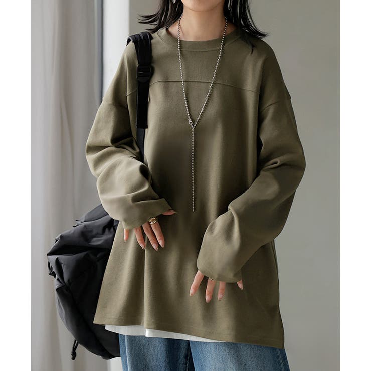 カーキ | カットソー ロンT ポンチ | HUG.U