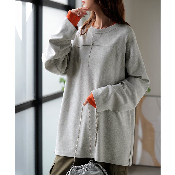 メランジグレー | カットソー ロンT ポンチ | HUG.U