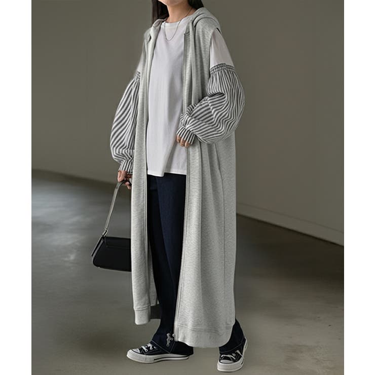 メランジグレー | ベスト ロング スウェット | HUG.U