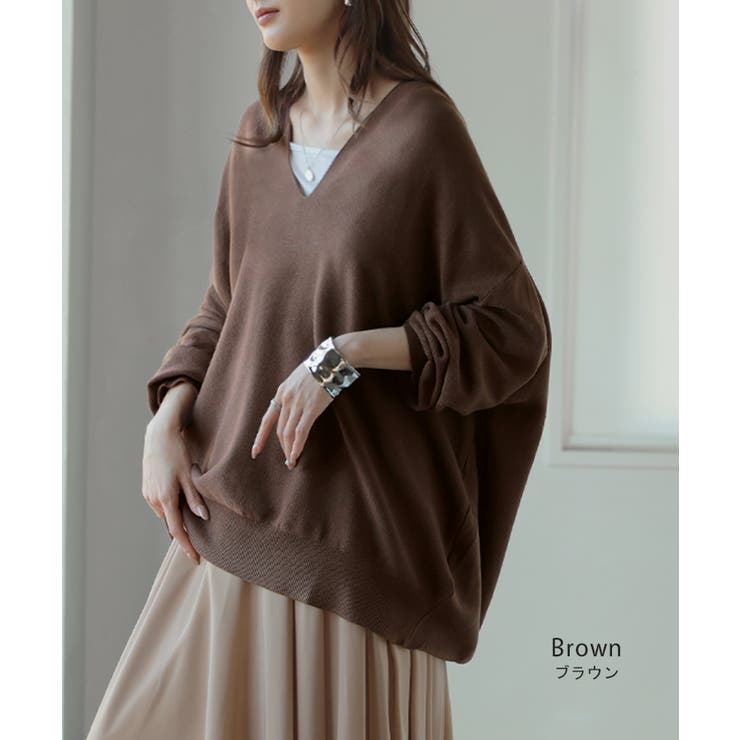 ニット Vネック コクーン | HUG.U | 詳細画像13 