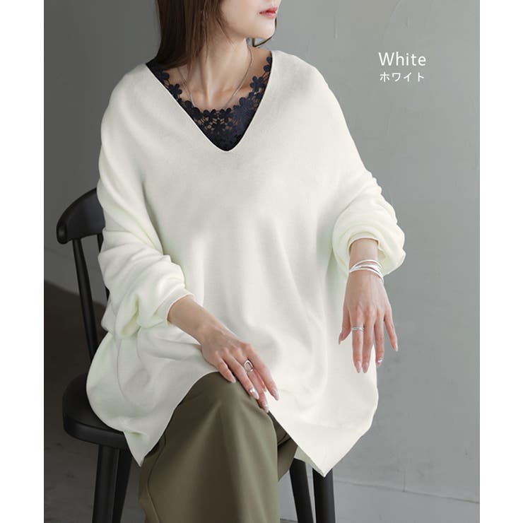 ニット Vネック コクーン | HUG.U | 詳細画像15 