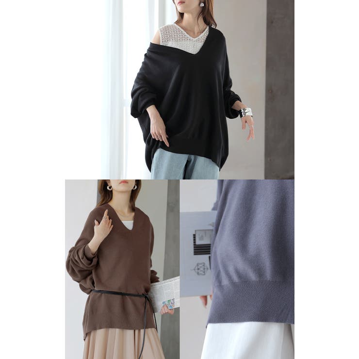 ニット Vネック コクーン | HUG.U | 詳細画像21 