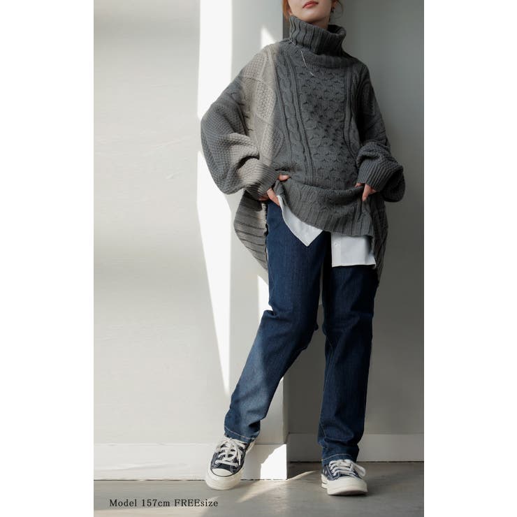 ニット タートルネック ケーブル | HUG.U | 詳細画像18 