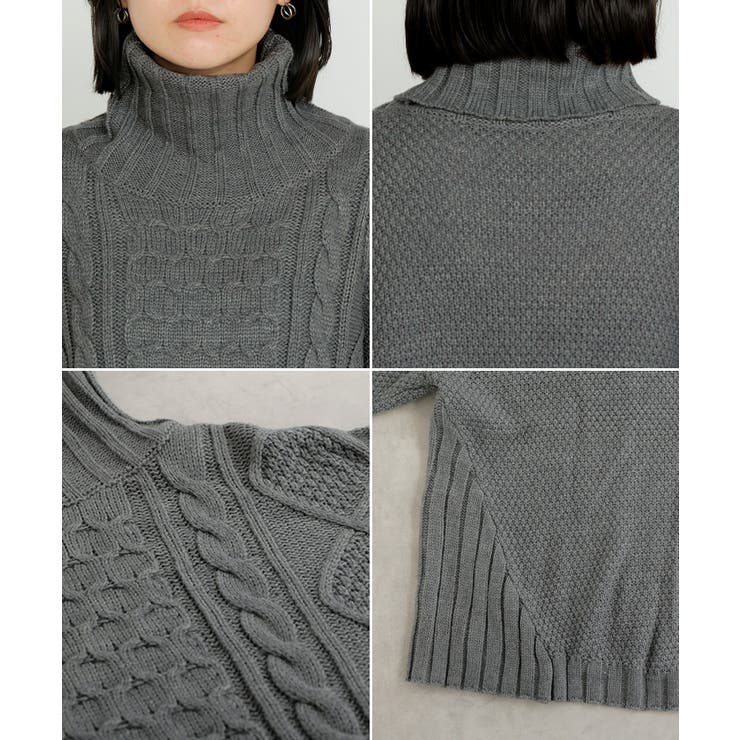 ニット タートルネック ケーブル | HUG.U | 詳細画像23 