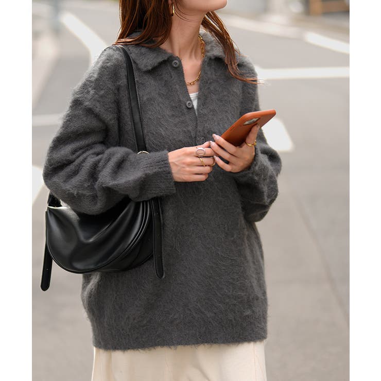 アースグレー | ニット シャギーニット レディース | HUG.U