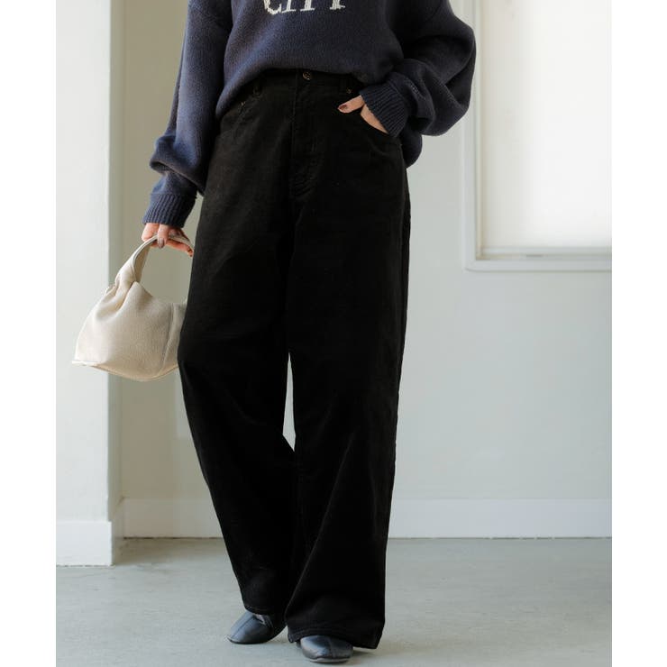 ブラック | パンツ コーデュロイ ワイド | HUG.U