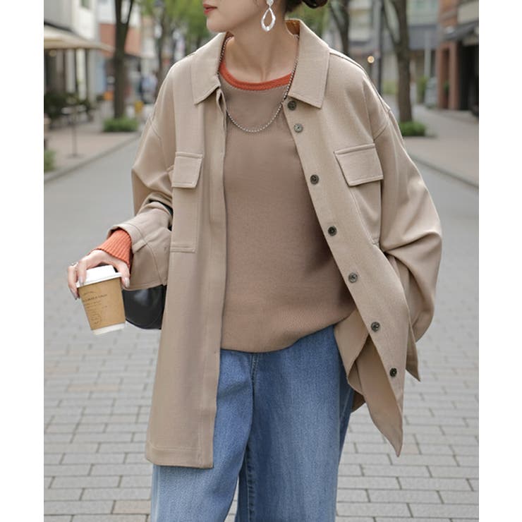 ベージュ | シャツ ジャケット イージーケア | HUG.U