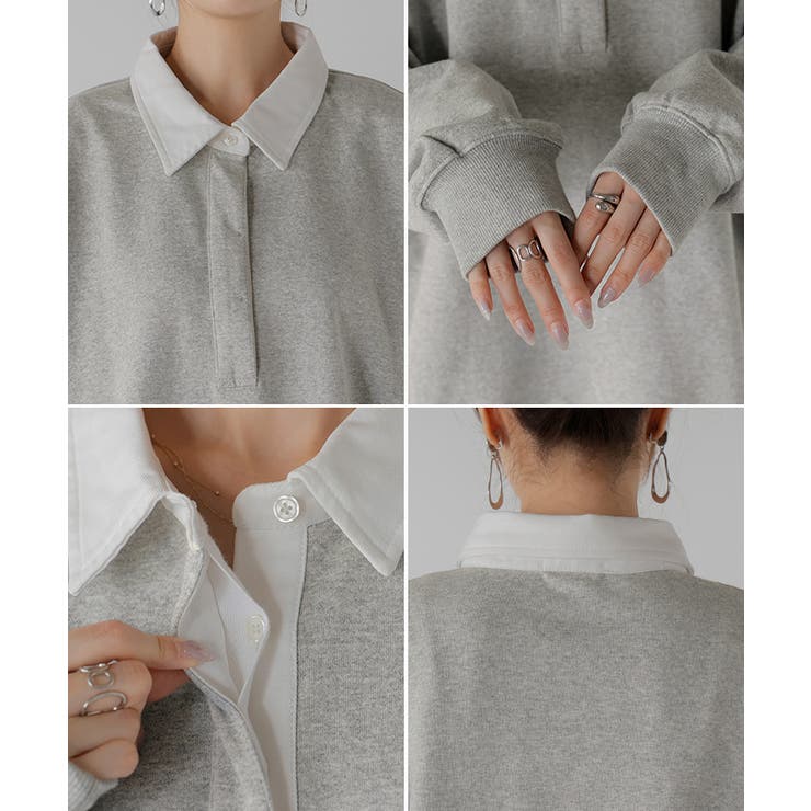 ラガーシャツ スウェット チュニック | HUG.U | 詳細画像22 