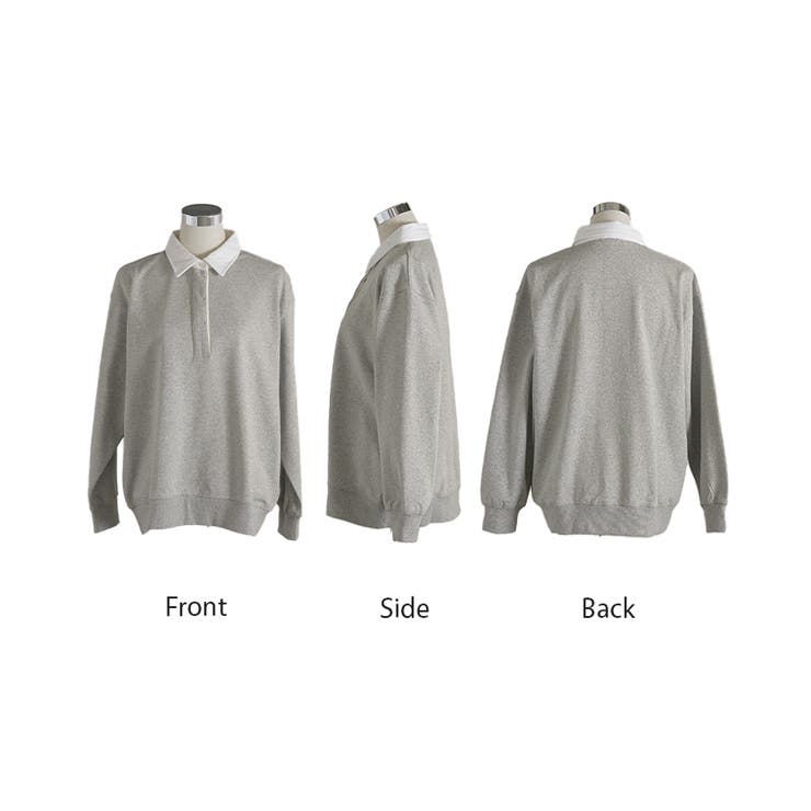 ラガーシャツ スウェット チュニック | HUG.U | 詳細画像23 