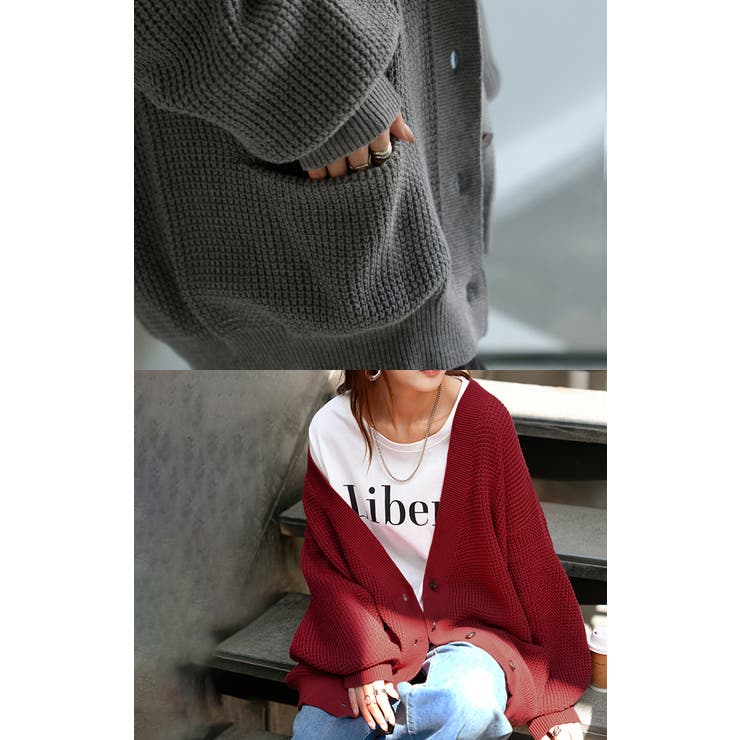 カーディガン ワッフル 綿100 | HUG.U | 詳細画像3 