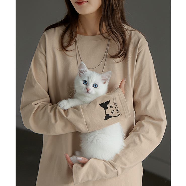 ライトベージュ | カットソー ロンT 袖 | HUG.U