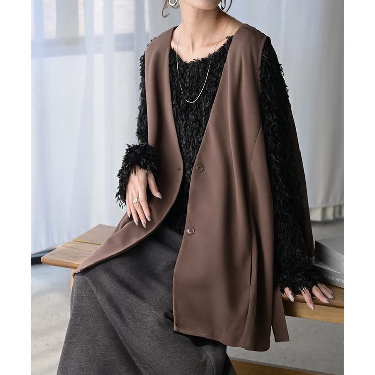 ジレ ロング 深V | HUG.U | 詳細画像13 