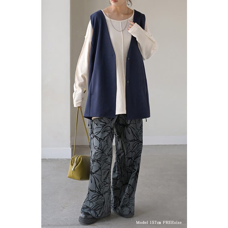 ジレ ロング 深V | HUG.U | 詳細画像4 