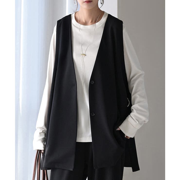 ジレ ロング 深V | HUG.U | 詳細画像5 