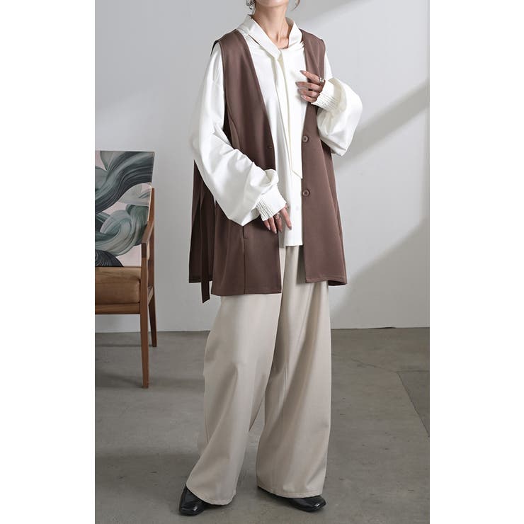 ジレ ロング 深V | HUG.U | 詳細画像9 