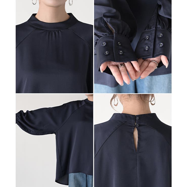 ブラウス レディース ノーカラー | HUG.U | 詳細画像22 