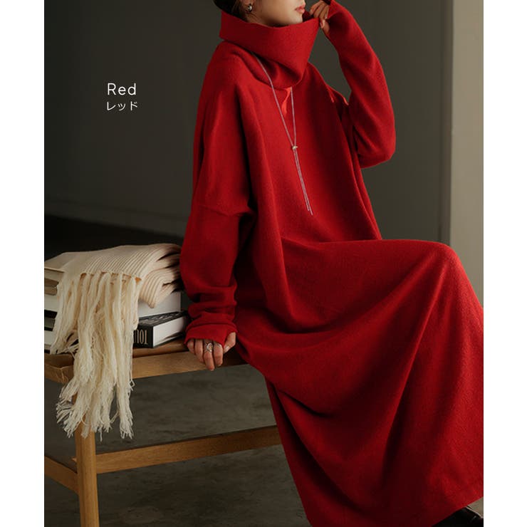 ワンピース ニット タートルネック | HUG.U | 詳細画像16 