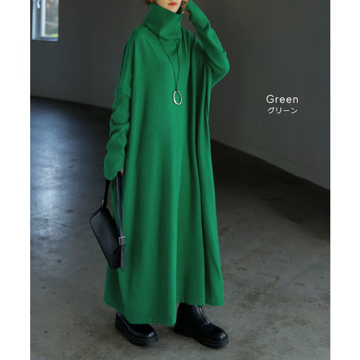 ワンピース ニット タートルネック | HUG.U | 詳細画像17 