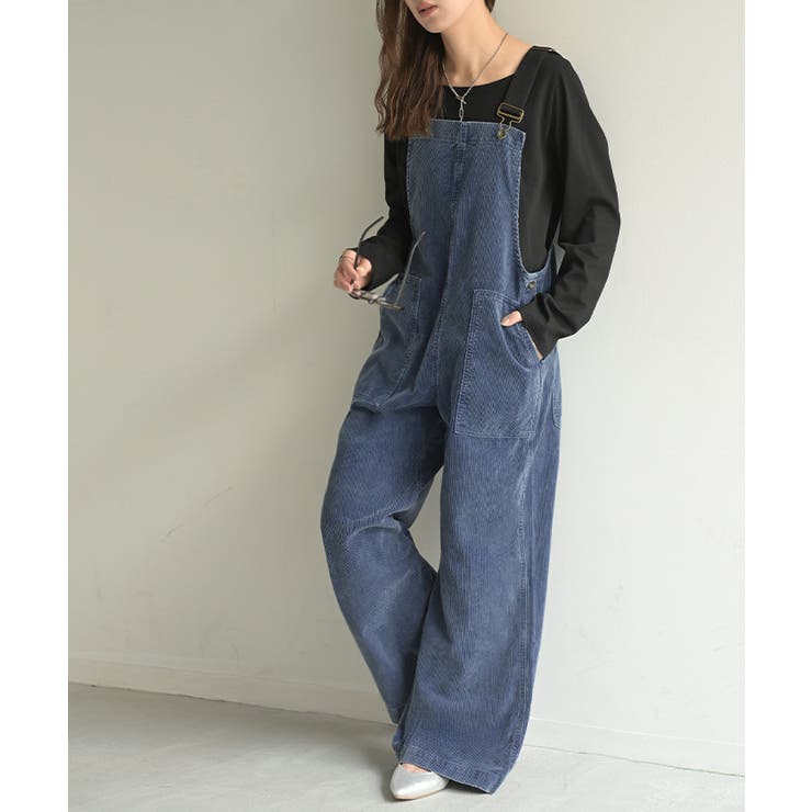 ユーズドネイビー | サロペット 綿100 コーデュロイ | HUG.U