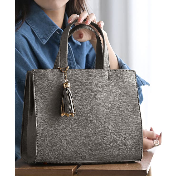 グレー | トート バッグ フェイクレザー | HUG.U