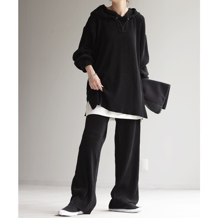 ブラック | セットアップ パーカー パンツ | HUG.U