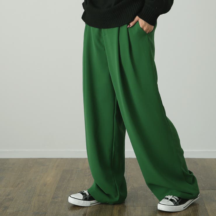 グリーン | パンツ レディース ワイドパンツ | HUG.U