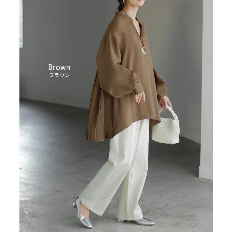 シャツ バックプリーツ ブラウス | HUG.U | 詳細画像12 