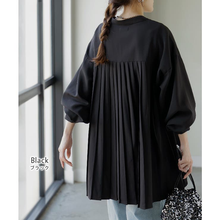 シャツ バックプリーツ ブラウス | HUG.U | 詳細画像14 