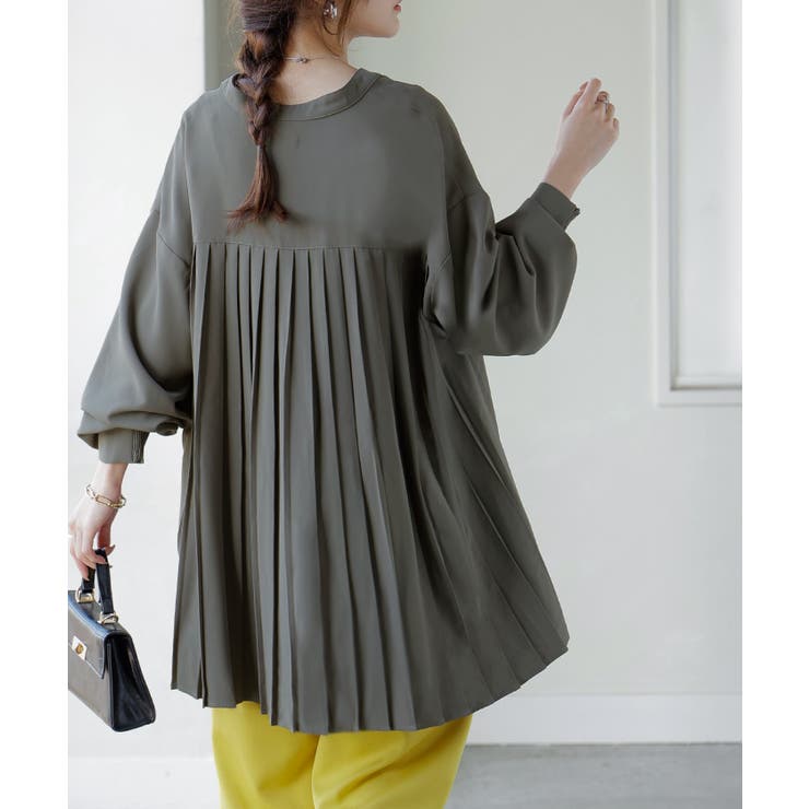 グレー | シャツ バックプリーツ ブラウス | HUG.U