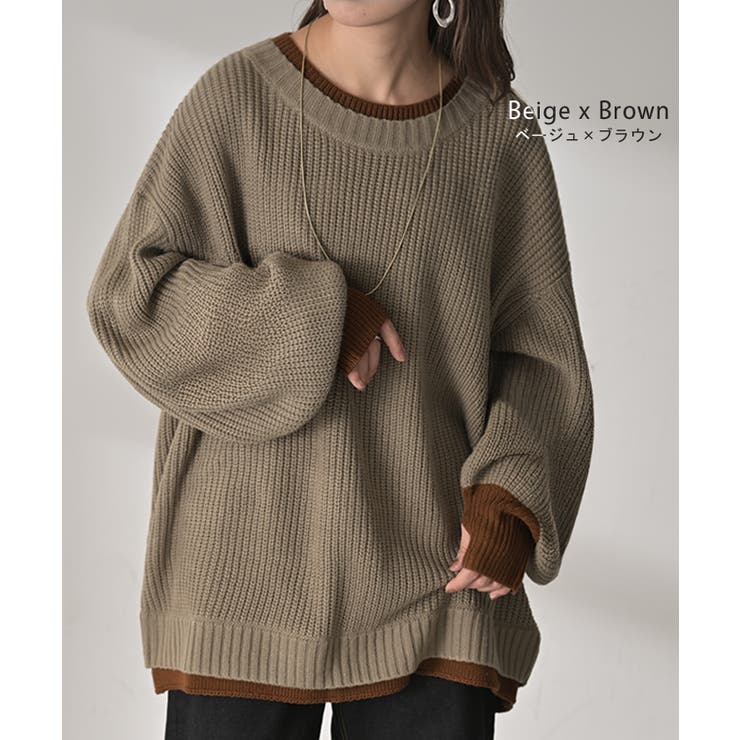 ニット バイカラー リブ編み | HUG.U | 詳細画像10 