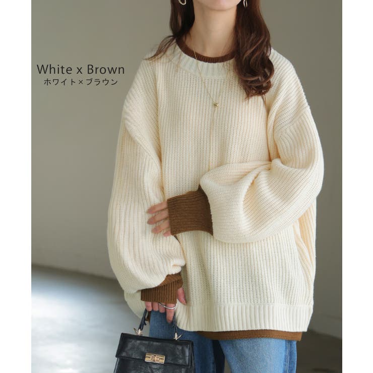 ニット バイカラー リブ編み | HUG.U | 詳細画像12 