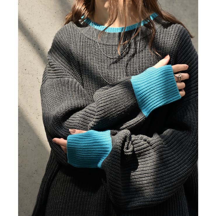 ニット バイカラー リブ編み | HUG.U | 詳細画像3 