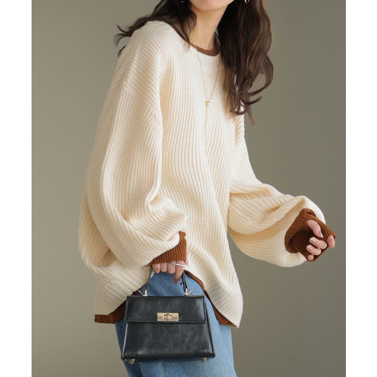 ニット バイカラー リブ編み | HUG.U | 詳細画像4 