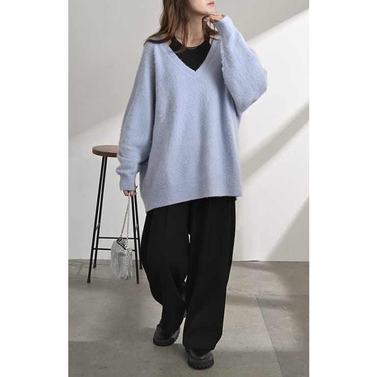 ニット Vネック モヘアタッチ | HUG.U | 詳細画像17 