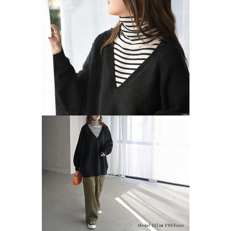 ニット Vネック モヘアタッチ | HUG.U | 詳細画像19 