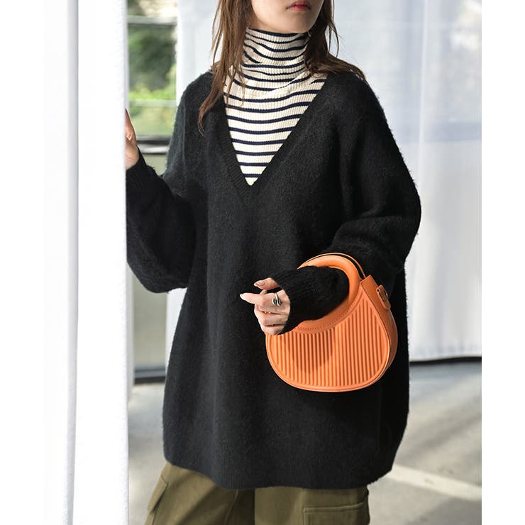 ニット Vネック モヘアタッチ | HUG.U | 詳細画像5 