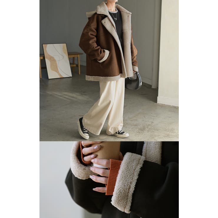 コート フェイク ムートン | HUG.U | 詳細画像12 