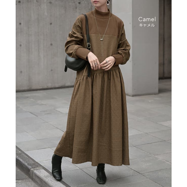 ワンピース 異素材 ジャガード | HUG.U | 詳細画像16 