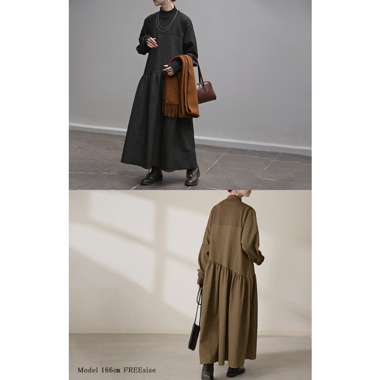 ワンピース 異素材 ジャガード | HUG.U | 詳細画像18 