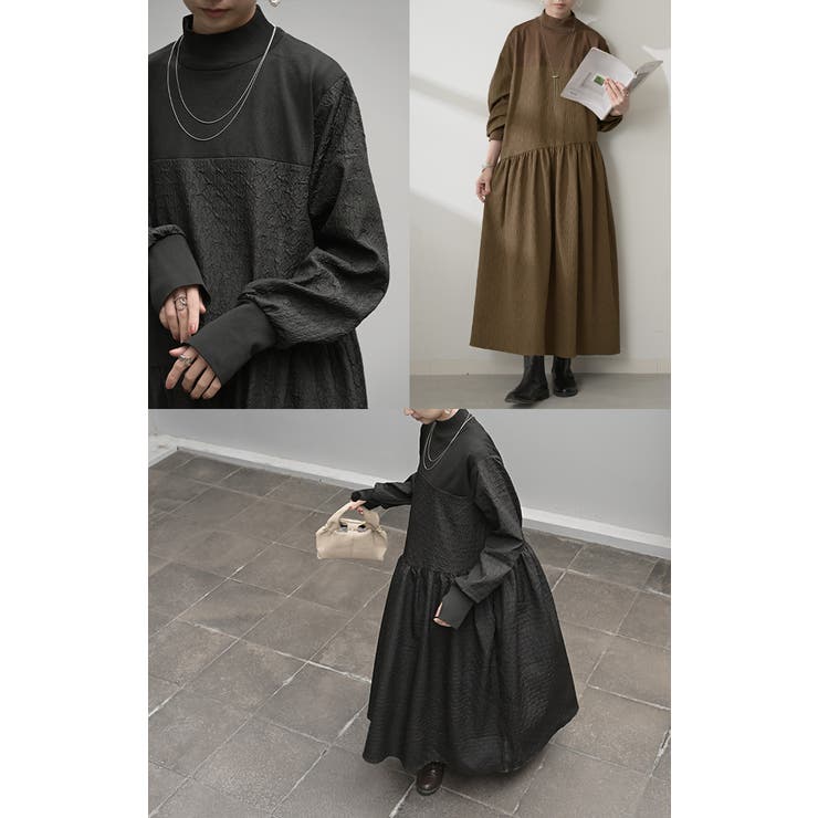 ワンピース 異素材 ジャガード | HUG.U | 詳細画像21 