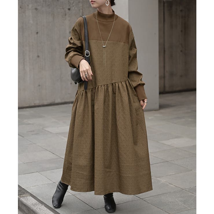 ワンピース 異素材 ジャガード | HUG.U | 詳細画像5 