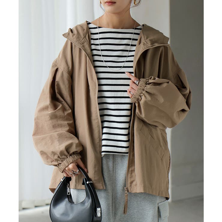 サンドベージュ | アウター 微撥水 ポケッタブル | HUG.U