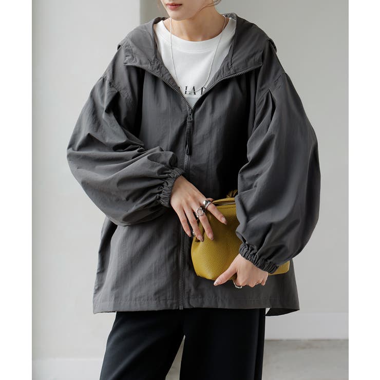 アースグレー | アウター 微撥水 ポケッタブル | HUG.U