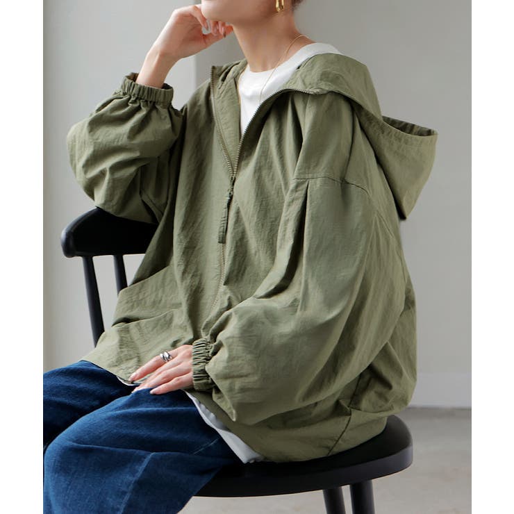 カーキ | アウター 微撥水 ポケッタブル | HUG.U