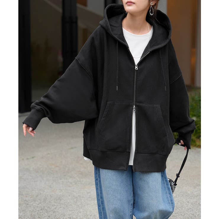 ブラック | パーカー スウェット 裏起毛 | HUG.U