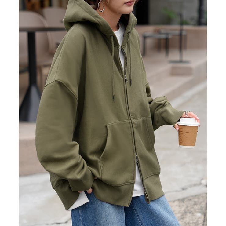 カーキ | パーカー スウェット 裏起毛 | HUG.U