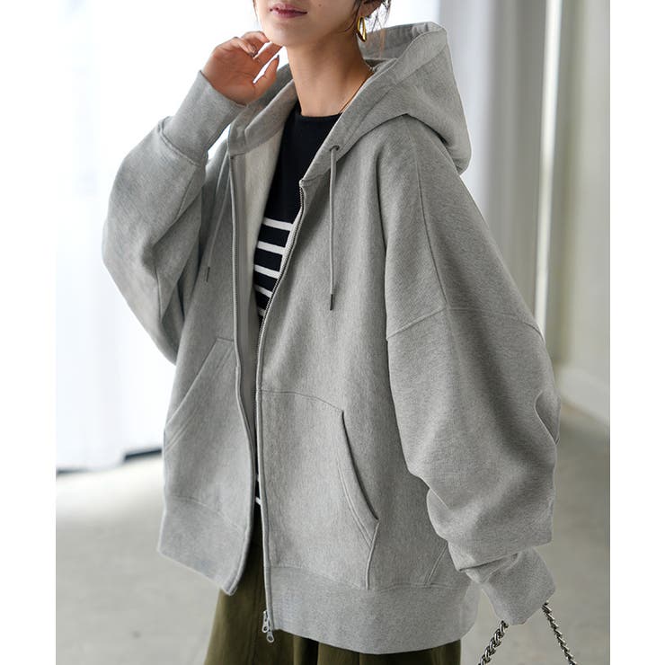 メランジグレー | パーカー スウェット 裏起毛 | HUG.U